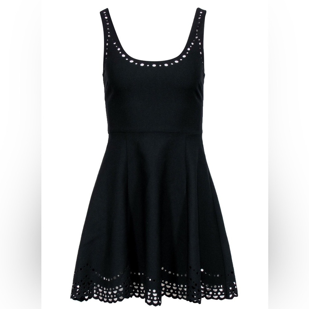 Elizabeth & James - Black Sleeveless Laser Cut Print Mini Dress size 8